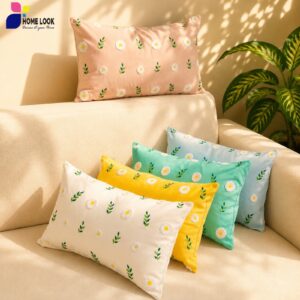 Floral embroidered cushion cover set