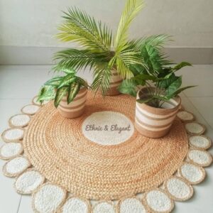 Beach natural jute round rug