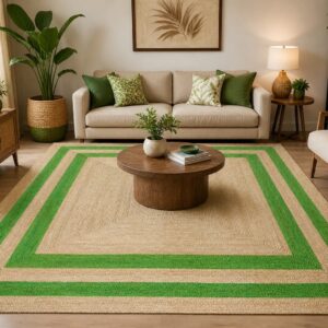 Natural dual color jute rug